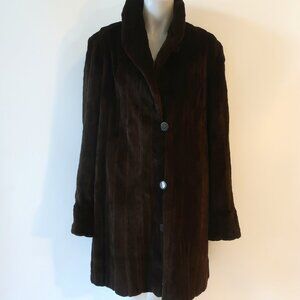 Womens McElroy Furs Dark Brown Sheared Mink Fur Coat Jacket L